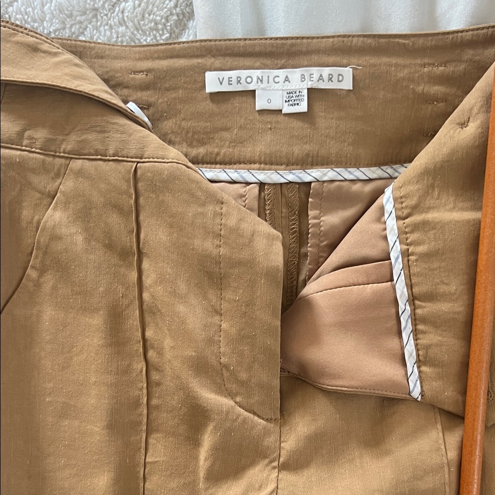 Veronica Beard Camel Double-Breasted Vest and Shorts Set - Picture 5 of 12
